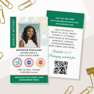 Akkreditierung Notar Öffentlich Foto QR-Code Grün Visitenkarte