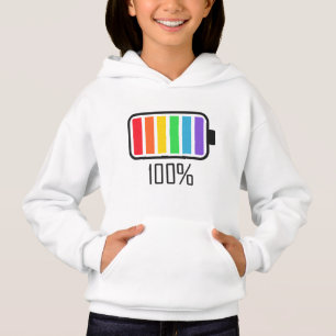 Akku-Akku mit vollem Akku - farbenfroh Hoodie
