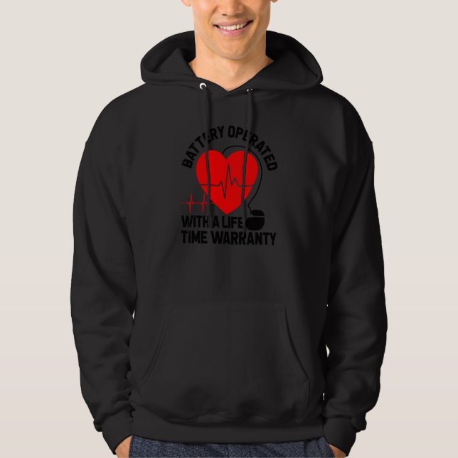 Akkubetriebener Herzschrittmacher - Herzinfarkt Hoodie (Vorderseite)
