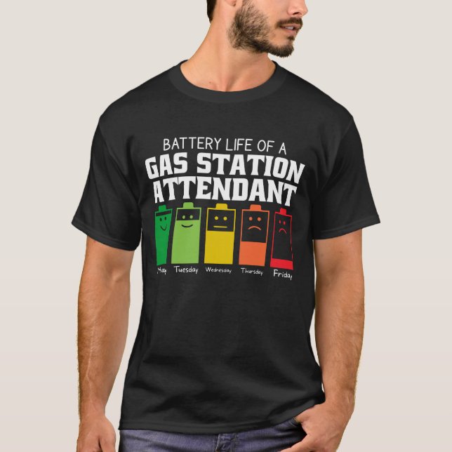 Akkubetriebsdauer einer Tankstelle T-Shirt (Vorderseite)