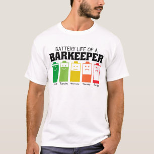 Akkubetriebsdauer eines Barkeeper T-Shirt