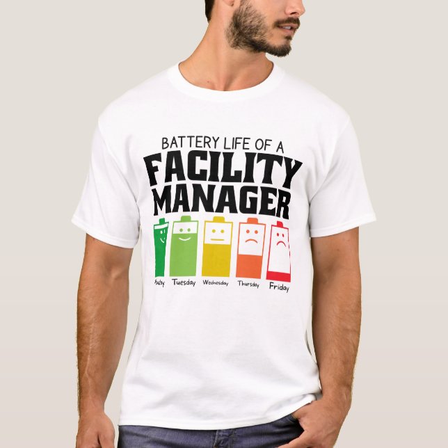 Akkubetriebsdauer eines Facility Managers T-Shirt (Vorderseite)