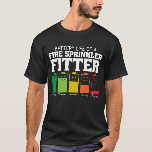 Akkubetriebsdauer eines Feuerlöschleitgerätes T-Shirt (Vorderseite)