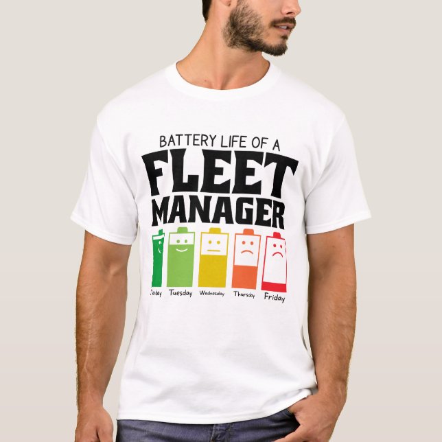Akkubetriebsdauer eines Fleet Managers T-Shirt (Vorderseite)