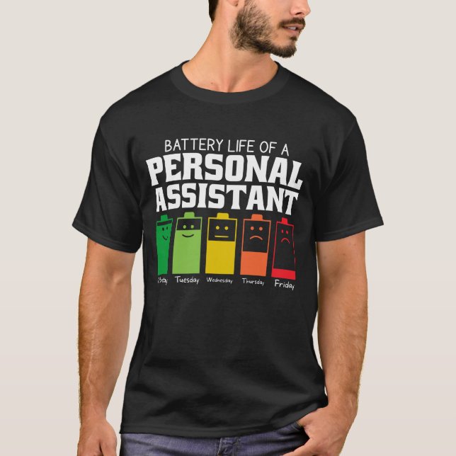 Akkubetriebsdauer eines persönlichen Assistenten T-Shirt (Vorderseite)