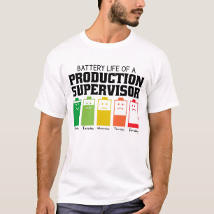 Akkubetriebsdauer eines Produktionsleiters T-Shirt