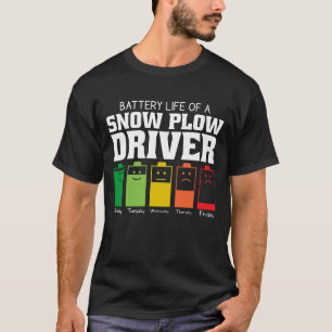 Akkubetriebsdauer eines Schneepuchtreibers T-Shirt