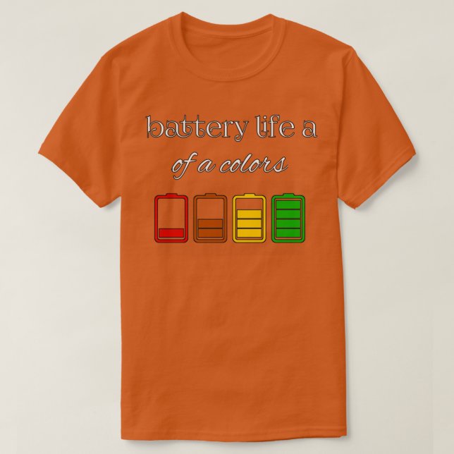 Akkulaufzeit a einer Farbe T-Shirt (Design vorne)