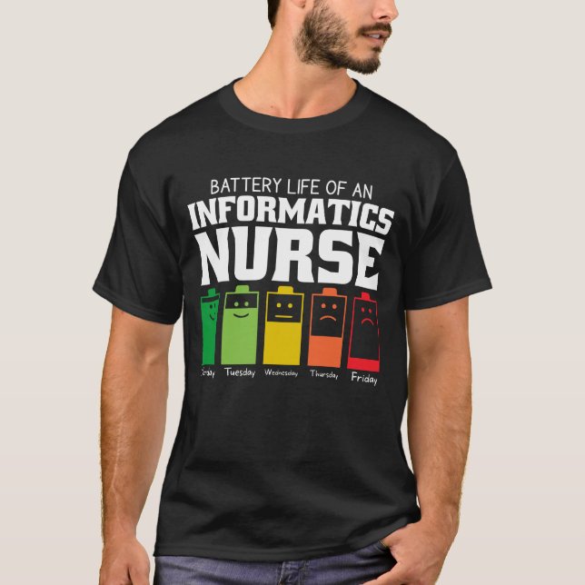 Akkulaufzeit einer Krankenschwester T-Shirt (Vorderseite)