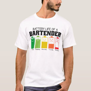 Akkulaufzeit eines Barkeepers T-Shirt