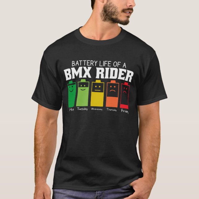Akkulaufzeit eines BMX-Riders T-Shirt (Vorderseite)