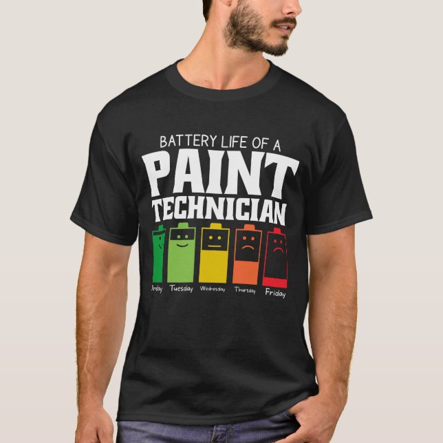 Akkulaufzeit eines Farbtechnikers T-Shirt (Vorderseite)