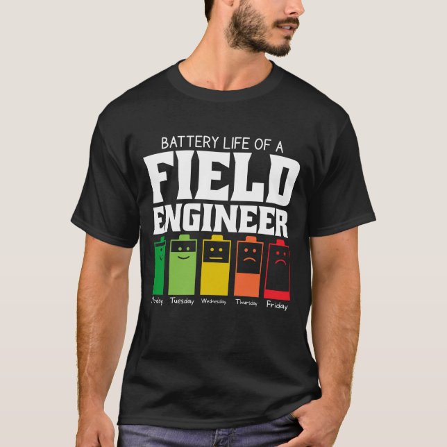 Akkulaufzeit eines Feldtechnikers T-Shirt (Vorderseite)
