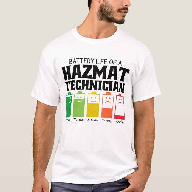 Akkulaufzeit eines Hazmattechnikers T-Shirt (Vorderseite)