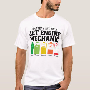 Akkulaufzeit eines Jet-Motors T-Shirt
