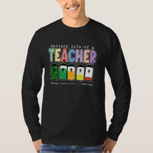 Akkulaufzeit eines Lehrers Funny Classroom zurück T-Shirt