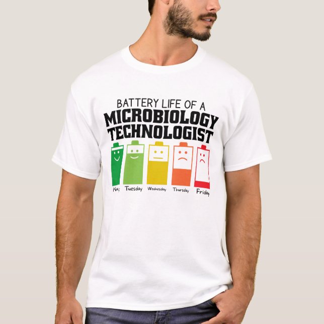 Akkulaufzeit eines Mikrobiologen T-Shirt (Vorderseite)