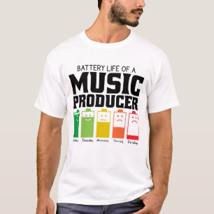 Akkulaufzeit eines Musikproduktors T-Shirt