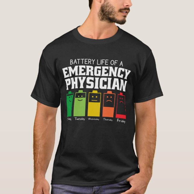 Akkulaufzeit eines Notfallarztes T-Shirt (Vorderseite)