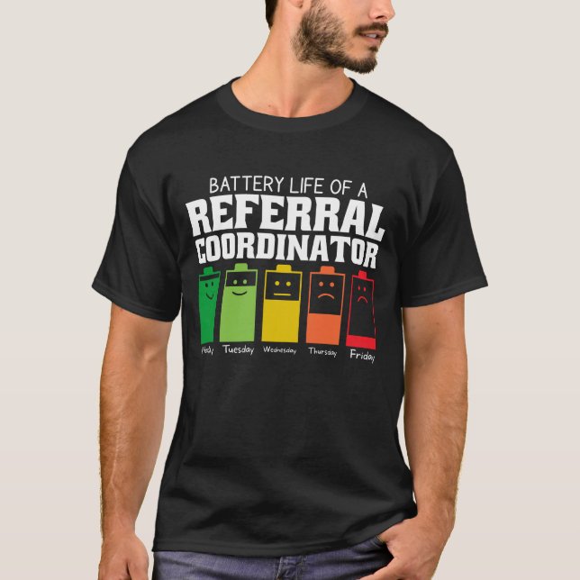 Akkulaufzeit eines Referenten-Koordinators T-Shirt (Vorderseite)