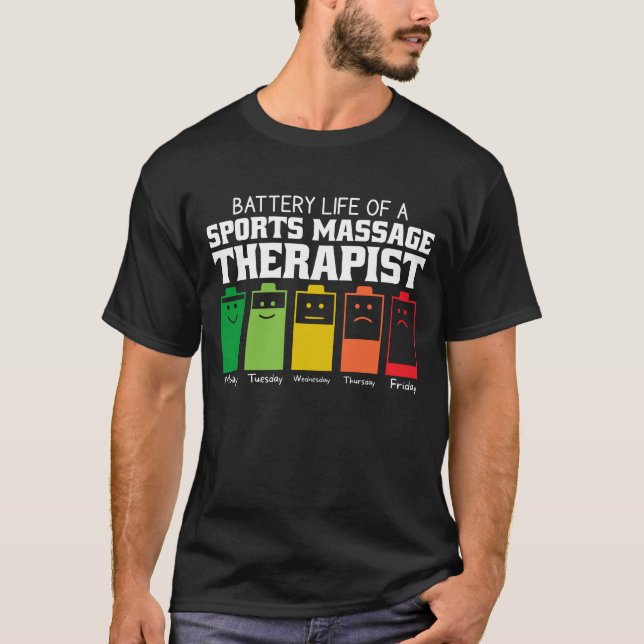 Akkulaufzeit eines Sportmassagetherapeuten T-Shirt (Vorderseite)