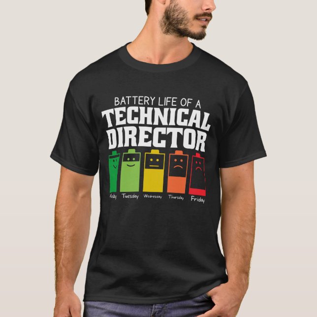 Akkulaufzeit eines technischen Direktors T-Shirt (Vorderseite)