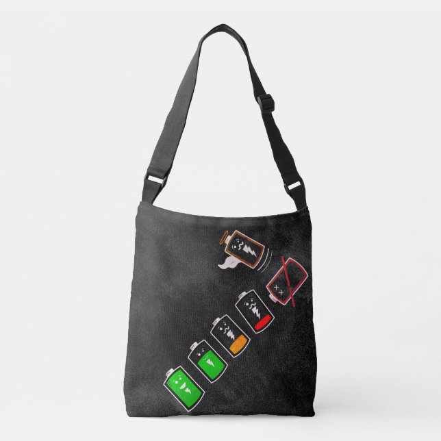 Akkulaufzeit - Retro White Mix 2 Edition Tragetaschen Mit Langen Trägern (Vorderseite)