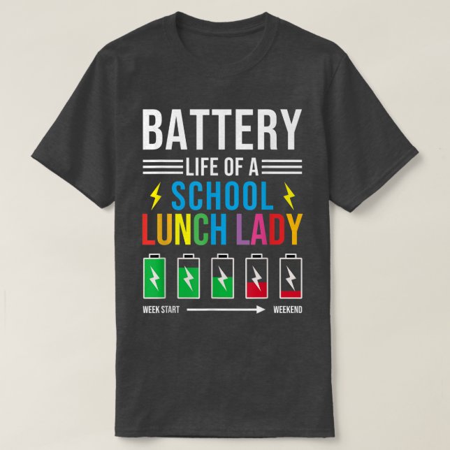 Akkuleben eines Schulessens Lady Funny Cafeteri T-Shirt (Design vorne)