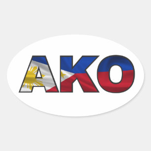 AKO - philippinische Flagge Ovaler Aufkleber