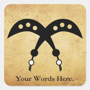 AKOFENA   Adinkra-Symbol des Mutes und der Werte Quadratischer Aufkleber