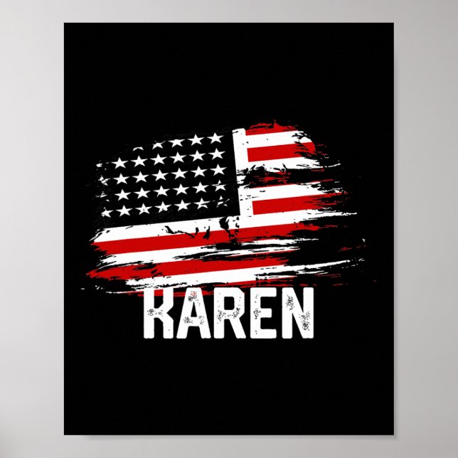 Akokay Women's Karen Usa Flag Personalisierten 4. Poster (Vorne)