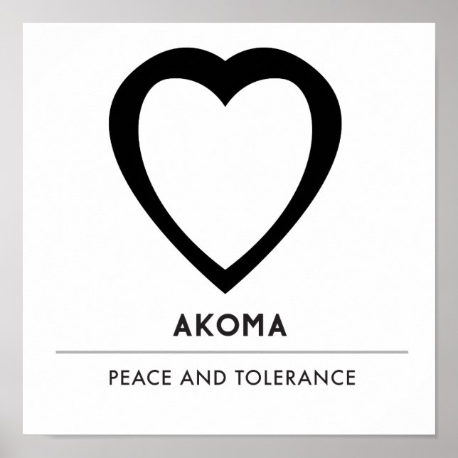 Akoma | Symbol für Geduld und Toleranz Weiß Poster (Vorne)
