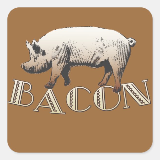 Akrobat BACON Schwein Quadratischer Aufkleber (Vorderseite)