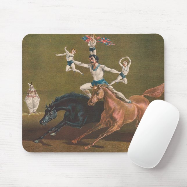 Akrobaten auf Pferden. Mousepad (Mit Mouse)