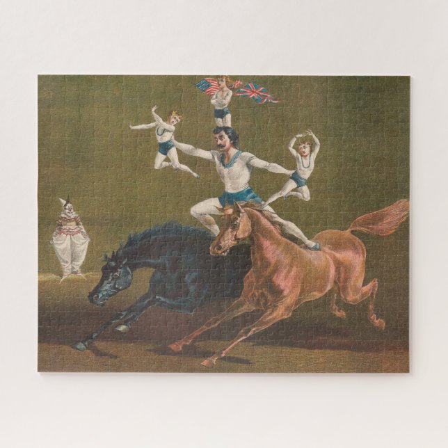 Akrobaten zu Pferd. Puzzle (Horizontal)