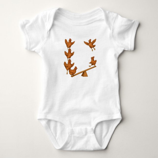 Akrobatentrupp der fröhlichen Hühner Baby Strampler (Vorderseite)