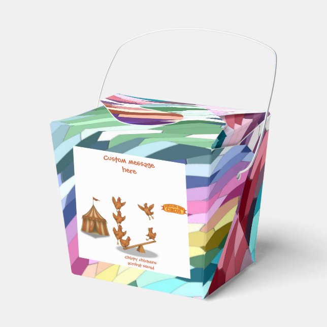 Akrobatentrupp der fröhlichen Hühner Geschenkschachtel (Vorderseite)