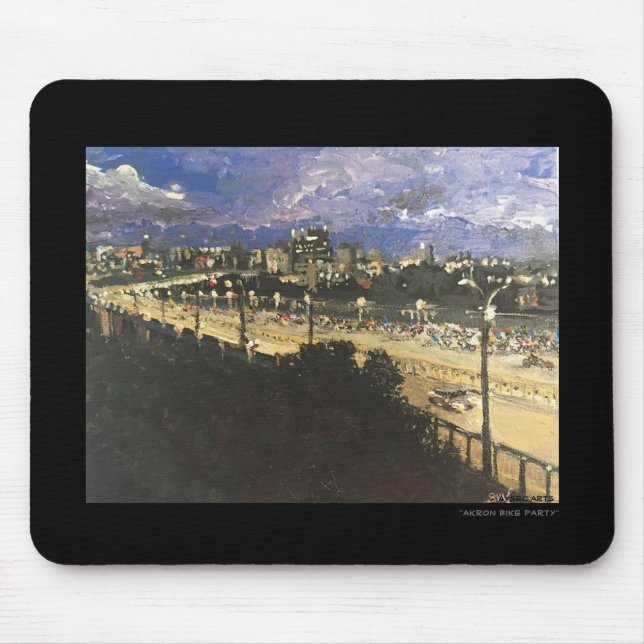 "Akron-Fahrrad-Party" Mausunterlage Mousepad (Vorne)