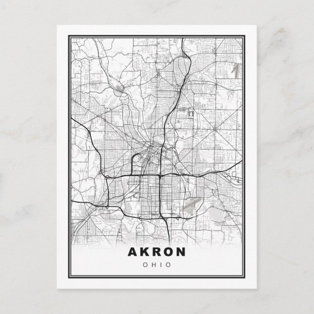 Akron Map Feiertagspostkarte (Vorderseite)