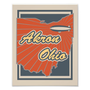 Akron, Ohio Art Print - Reisemappe Fotodruck