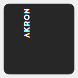 Akron Ohio CMYK-Gleitertyp Quadratischer Aufkleber
