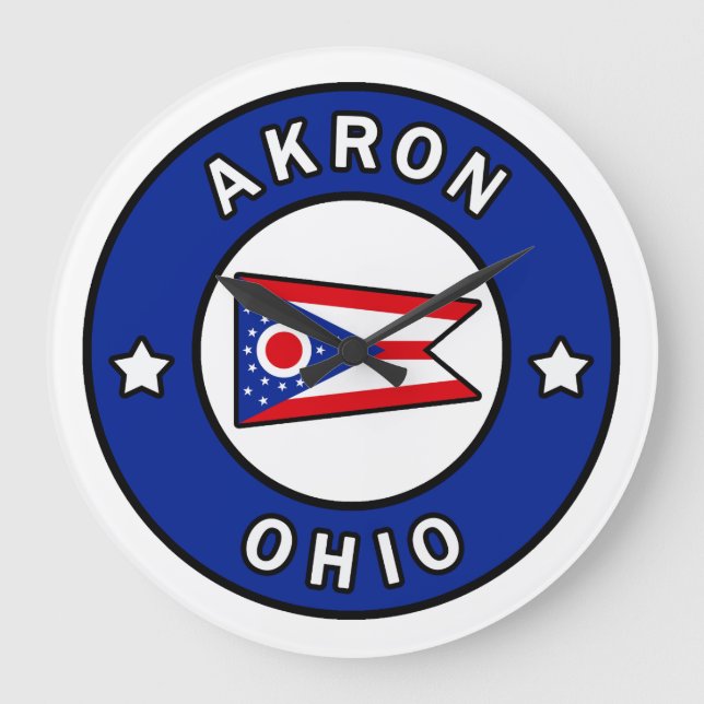 Akron Ohio Große Wanduhr (Vorderseite)