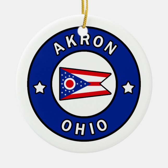 Akron Ohio Keramik Ornament (Vorne)