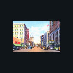 Akron Ohio Main Street 1940 Leinwanddruck<br><div class="desc">Vintage Bild der Main Street in Akron, Ohio ca. 1940. Ein Vintages Stück Kamericana und Nostalgie der Retro-Reisewerbung, eine Werbung für die architektonische Architektur, die in Postkarten eingefangen wurde. Die Geschichte zeigt Sehenswürdigkeiten der Zivilisation, sehr kollektiv für die Sammler von Stadt und Stadt Denkmäler und Souvenirs, die Straßen des 20....</div>