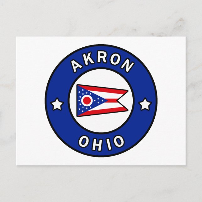 Akron Ohio Postkarte (Vorderseite)