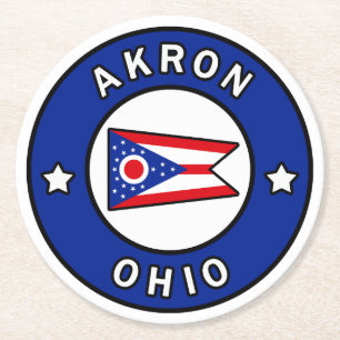 Akron Ohio Runder Pappuntersetzer