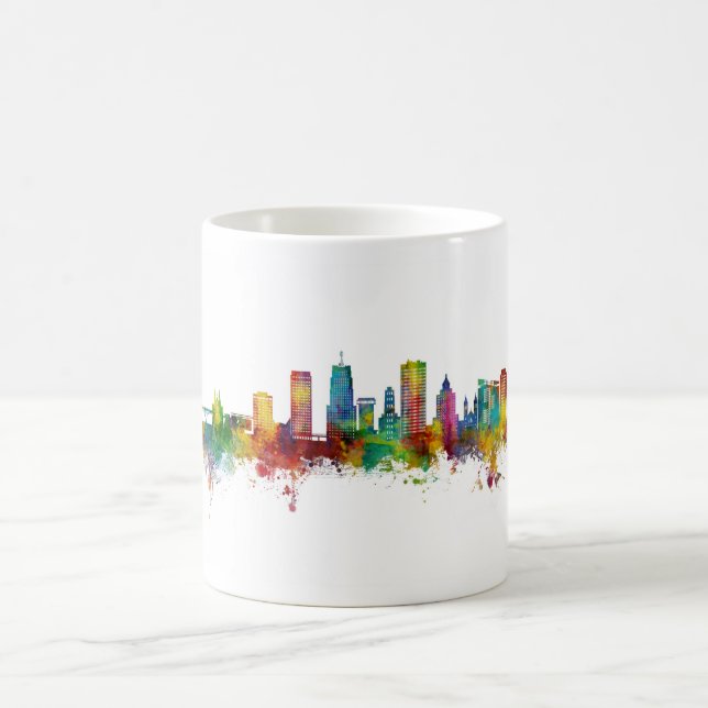 Akron Ohio Skyline Kaffeetasse (Mittel)