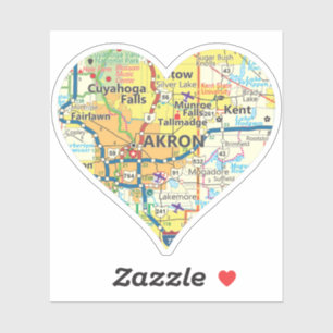 Akron Ohio Vintag Map Aufkleber