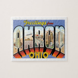 Akron Ohio Vintage Travel Puzzle