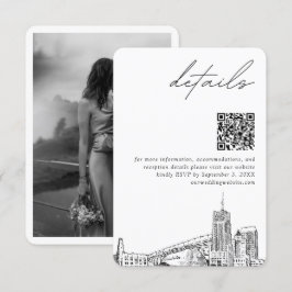 Akron Ohio Wedding Modern Details QR Code Begleitkarte